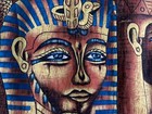 Large Stunning Vintage Original Egyptian Painting Artist Signature  35x 22  Bark