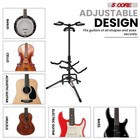 5 Core Triple Guitar Stand Floor W Foam Arms For Acoustic Electric Bass
