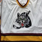 Vintage 90s Bauer Chicago Wolves Ahl Minor League Hockey Jersey Size Xxl