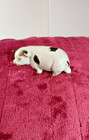 Miniature Set Of Momma Pig With 3 Baby Pigs White Porcelain With Black Spots 
