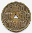 1922 Pittsburgh Railways Brass Transit Token Good For One Fare Strike Error See