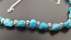 Vintage Native American Turquoise Sterling Silver Zuni Necklace 22 