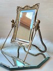      Vintage Vanity Tabletop Rococo Swivel Tilting Beveled Mirror - 9  Tall