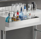 32  Stainless Steel Single Tier Commercial Bar Speed Rail Liquor Display Rack