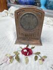 Antique Desk Mantle Clock Still Bank Safe Box Art Deco