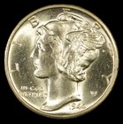 1944-d 10c Mercury Dime Fsb- Choice Gem Bu -smh 1911
