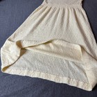 Vintage Cream Lace Knit Dress Smocked Waist High Neck 3 4 Sleeve