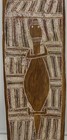 Rare Australian Aboriginal Bark Painting Vintage 7 5in X 21in