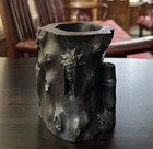 Antique Chinese Agarwood Carved Brush Pot   417g 