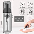 70 Pcs Mini Foam Pump Bottles 2 Oz Refillable gray