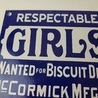 Vintage Girls Sign - Wanted Biscuit Department Gas Pump Sign