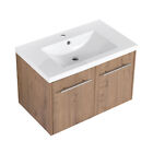 30  Plywood Floating Wall Mounted Bathroom Vanity Cabinet With Resin Sink Doors