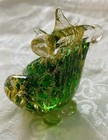 Barovier   Toso Green Gold Flakes Frog Prince Ornament Murano Italy  View Descrp