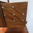 Vintage Singer Large Accordion Sewing Box Wood Craft Storage Stand Basket 3-tier