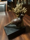 Dark And Heavy  Vintage Resin Pheasant And Wheat Bookend