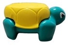 Vtg Rubbermaid Green yellow Turtle Step Stool storage Kids Room Bathroom Kitchen