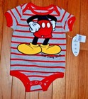 New Walt Disney World Parks Mickey Mouse Infant Baby Creeper Bodysuit  Sz 6m