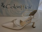 Coloriffics Entice Shoes Wedding Formal 5 6 5 8 5 10  11 Ivory Satin Leather