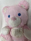 Vtg 1994 Fisher Price Puffalump 9    Baby Pink Teddy Bear With Rattle Lovey