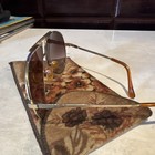 Aviator Sunglasses Silver Metal Frame Brown Lenses Vintage Style