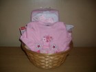New Arrival Baby Girl 20 Piece Baby Shower Gift Basket Or Centerpiece