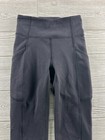 Lululemon Girls Leggings High Rise With Pockets Cropped Black No Size Tag  sz 0 