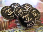 Chanel Paris Five Black  Silver Tone Metal Buttons  Cc Logo 18 Mm  A Set Of Five
