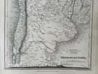 1850 Chile   La Plata Hand Coloured Antique Map By John Dower Showing Mountains