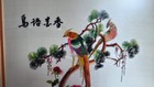 Vintage Chinese Embroidered Silk Framed Art Floral And Birds Asian Design