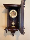 Antique Small Vienna Regulator Wall Clock German Marked Th  22  Tall