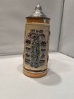 Vintage German Beer Stein Pewter Lid 8 5    Tall Excellent Condition 