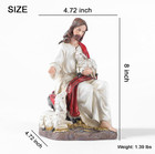 The Good Shepherd Jesus Statue - 8 Inch Hand Painted Catholic Figurine With Lamb