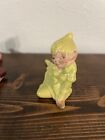 Vintage 1950 s Gilner Pixie Elf Green Merry Maid Sitting Sideways 