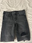 American Eagle Skinny Stretch Distressed Black Charcoal Wash High Rise Jeans
