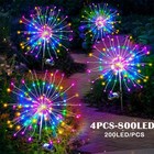 4x 200 Led Solar Firework Lights Outdoor Garden Decor Waterproof Path Lawn Lamp