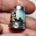 Sterling Silver  Enamel Windmill Dutch Thimble Size 7  Made In Germany  