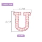 10pcs Iron On Letters Patches 4 5cm Self Adhesive Patches For Hats white Pink 