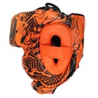 Last Punch 3d Printed Orange   Black Heavy Duty Cheek Protection Boxing Headgear