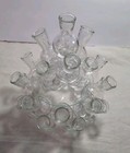 Vintage Mid Century Multi-25 Bud Propagation Glass Tabletop Vase Two Piece 