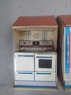 Set Of 2 Tin Stove And Refrigerator  wolverine Toy Company  1940-60 s Kitchen Us