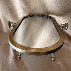 Vintage Art Deco Brass Footed Tabletop Shaving Vanity Mirror Tilting Adjustable