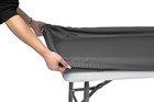  Polyester 8ft Fitted Tablecloth Elastic Rectangle 96  X 30   rectangular  Grey