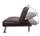 Modern Tufted Faux Leather Futon Sofa Bed Couch Loveseat Sleeper Adjust Espresso