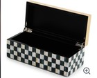 Brand New Mackenzie  Courtly Check Small Lacquer Decorative Box With Hinged Lid