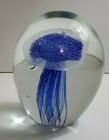 Blue Jellyfish Paperweight Z Gallerie Glass 5  High Unique Glass Paperweight