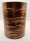 Vintage Japanese Tea Caddy Cherry Wood Bark Metal Canister 