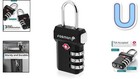 Multi-purpose Tsa Approved Lock - 3 Digit Resettable Combination Padlock