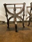 Vgt Pair Of 22 X 16 Folding Funeral Casket Stands  Victorian Style Ornate Biers