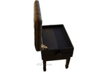 Genuine Leather  Adjustable Piano Bench stool- Ebony Satin Opened Item