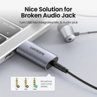 Ugreen Usb Sound Card Adapter For 3 5mm Mic Earphones For Pc Ps5 Ps4 Laptop